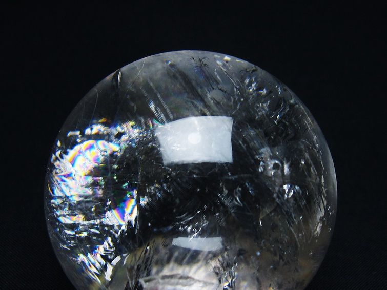 水晶 丸玉 虹入り 57mm スフィア 置物 水晶玉 一点物 151-8831