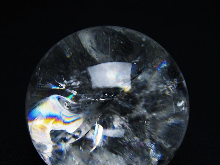 水晶 丸玉 虹入り 57mm スフィア 置物 水晶玉 一点物 151-8832