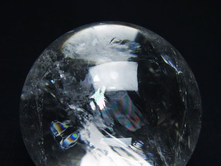 水晶 丸玉 虹入り 56mm スフィア 置物 水晶玉 一点物 151-8836