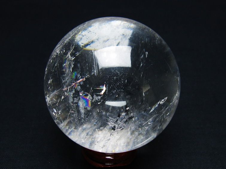 水晶 丸玉 虹入り 54mm スフィア 置物 水晶玉 一点物 151-8838