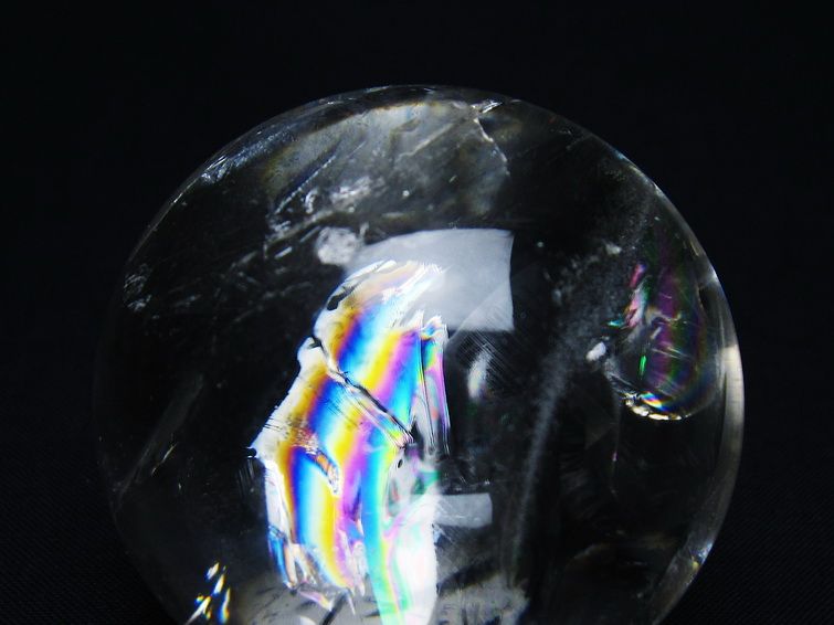 水晶 丸玉 虹入り 54mm スフィア 置物 水晶玉 一点物 151-8839