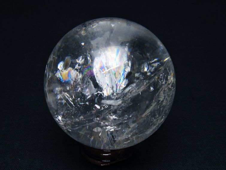 水晶 丸玉 虹入り 53mm スフィア 置物 水晶玉 一点物 151-8840
