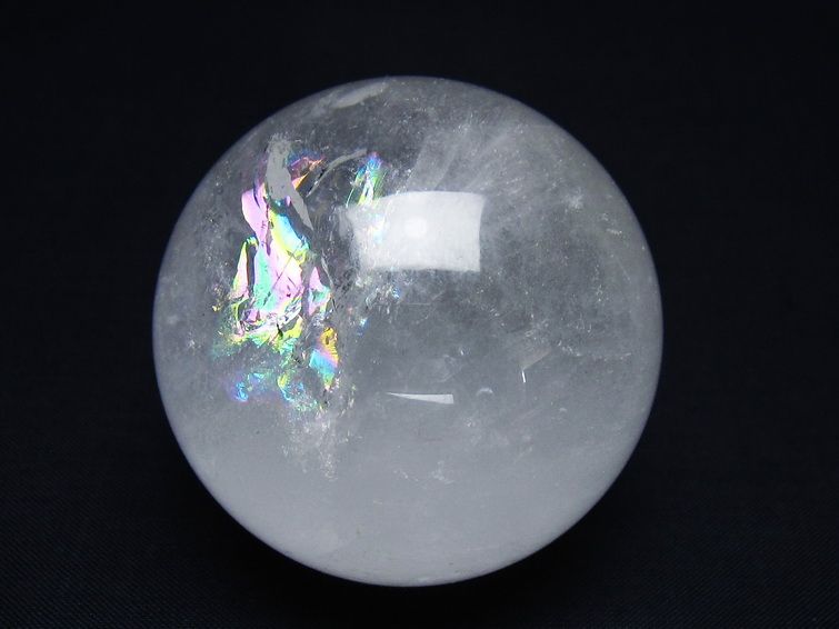 水晶 丸玉 虹入り 57mm スフィア 置物 水晶玉 一点物 151-8845 [sold out]