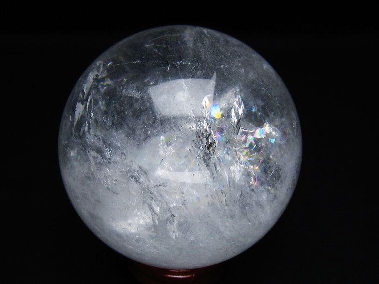 水晶 丸玉 虹入り 72mm スフィア 置物 水晶玉 一点物 151-8903 [sold out]