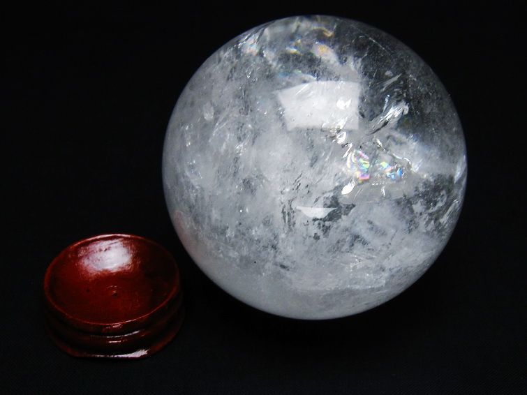 水晶 丸玉 虹入り 72mm スフィア 置物 水晶玉 一点物 151-8903 [sold out]