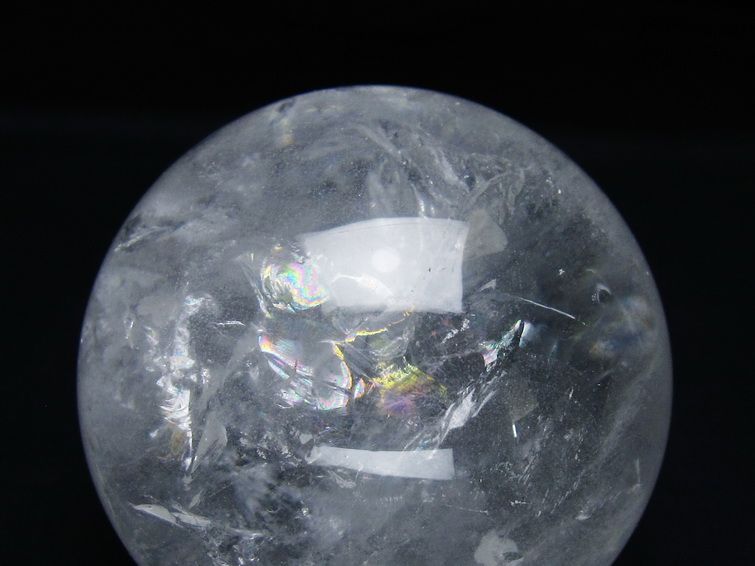 水晶 丸玉 虹入り 82mm スフィア 置物 水晶玉 一点物 151-8912 [sold out]