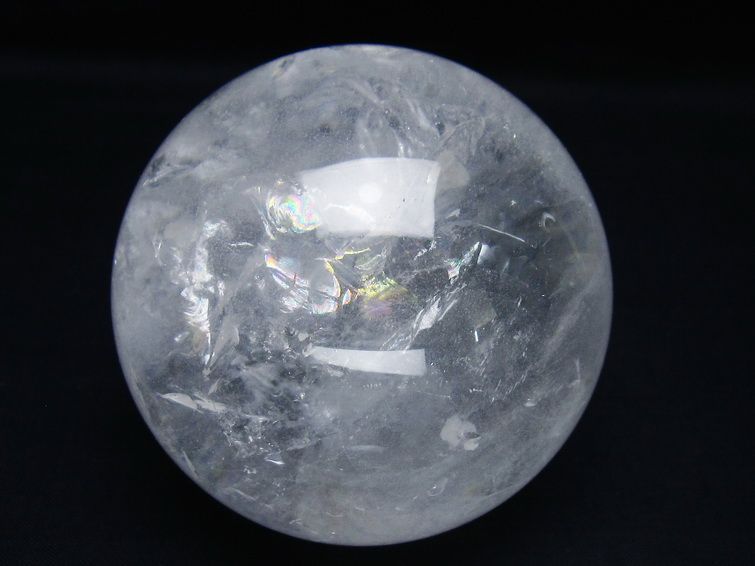 水晶 丸玉 虹入り 82mm スフィア 置物 水晶玉 一点物 151-8912 [sold out]