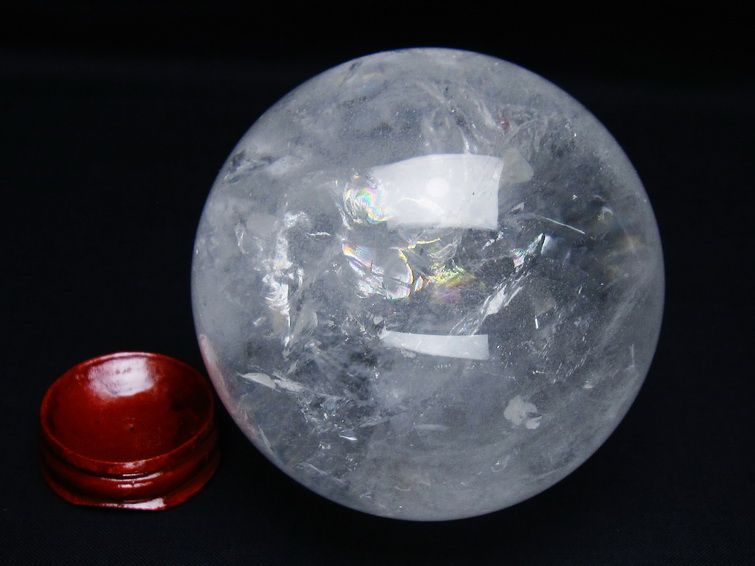 水晶 丸玉 虹入り 82mm スフィア 置物 水晶玉 一点物 151-8912 [sold out]