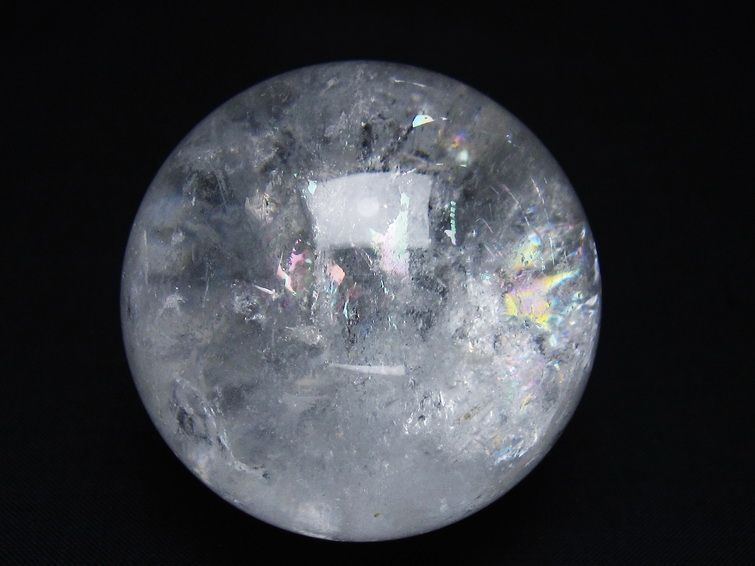 水晶 丸玉 虹入り 58mm スフィア 置物 水晶玉 一点物 151-8944 【sold out】