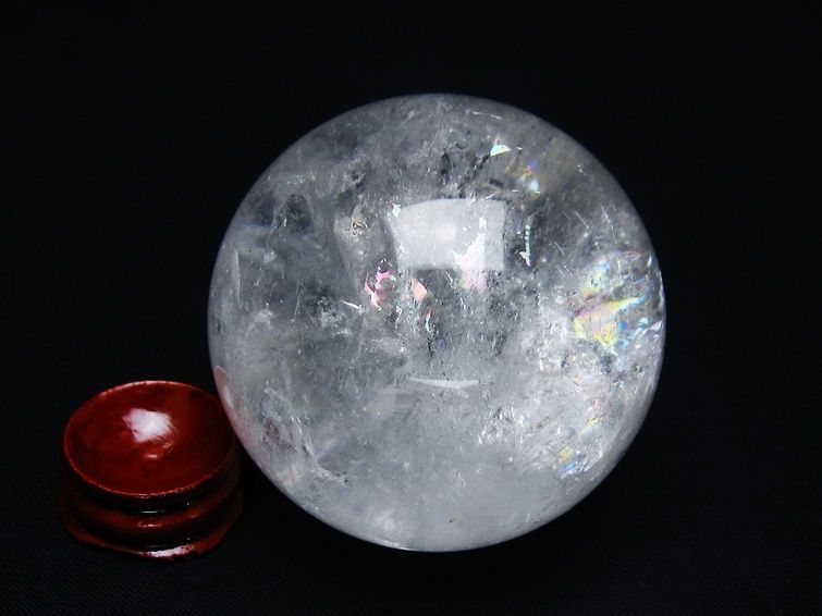 水晶 丸玉 虹入り 58mm スフィア 置物 水晶玉 一点物 151-8944 【sold out】