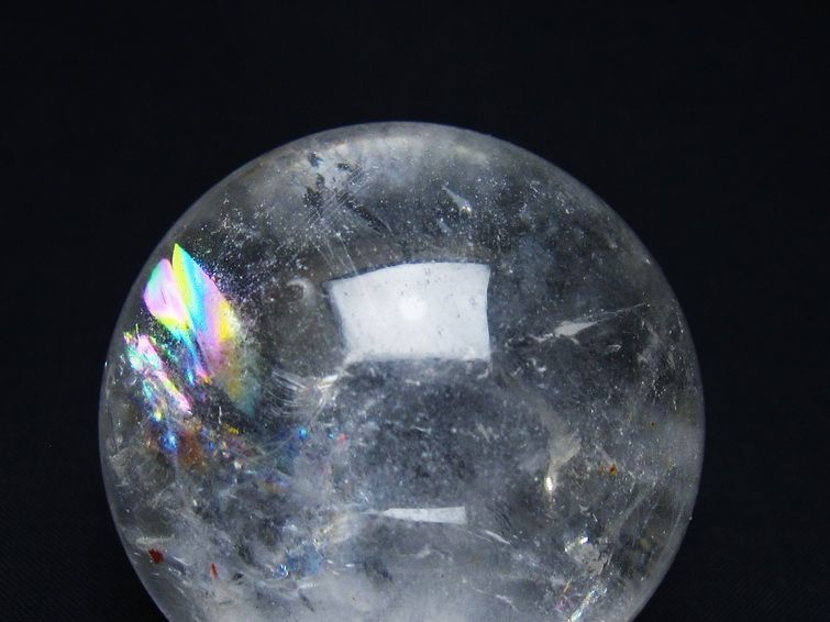 水晶 丸玉 虹入り 53mm スフィア 置物 水晶玉 一点物 151-8954 【sold out】