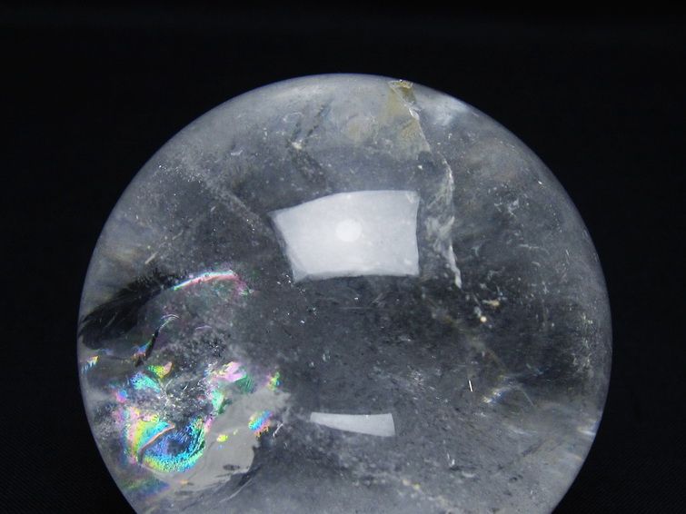 水晶 丸玉 虹入り 67mm スフィア 置物 水晶玉 一点物 151-8977