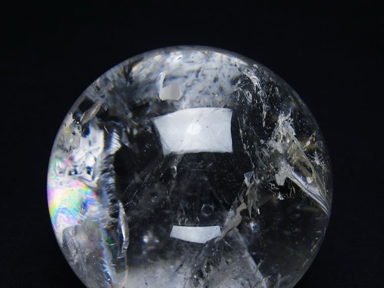 水晶 丸玉 虹入り 62mm スフィア 置物 水晶玉 一点物 151-9060