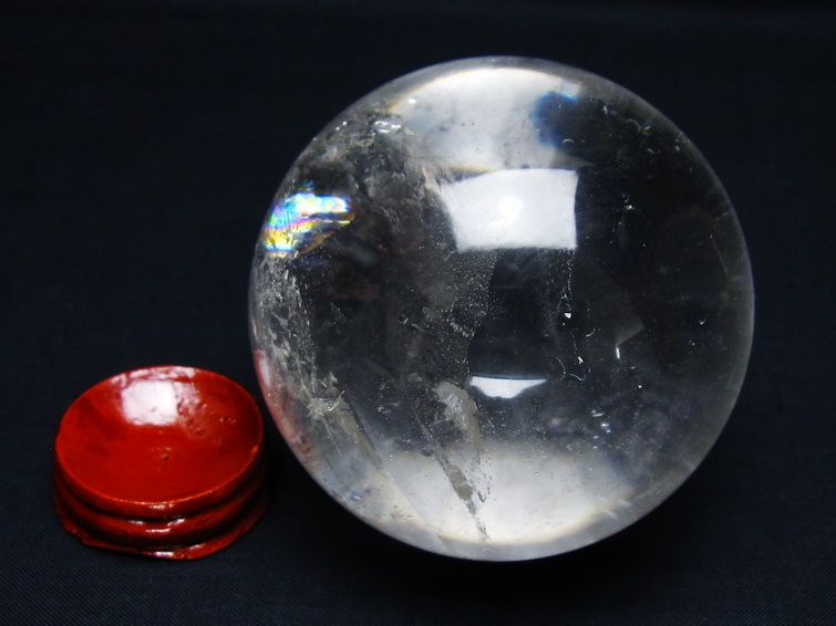 水晶 丸玉 74mm スフィア 置物 水晶玉 一点物 151-9072