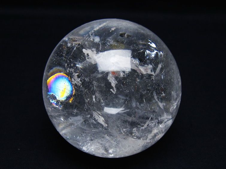 水晶 丸玉 78mm スフィア 置物 水晶玉 一点物 151-9075