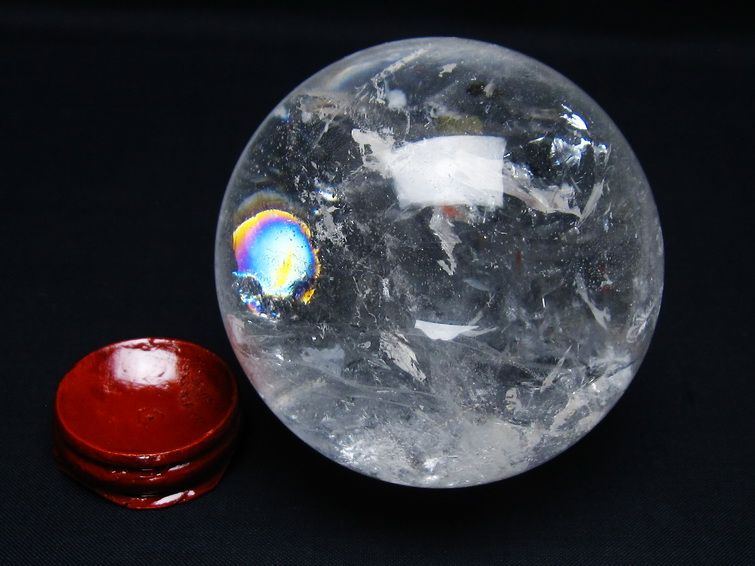 水晶 丸玉 78mm スフィア 置物 水晶玉 一点物 151-9075