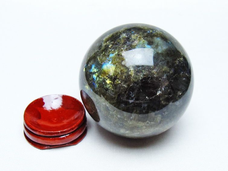 ラブラドライト 丸玉 60mm スフィア 置物 一点物 151-9101 【sold out】
