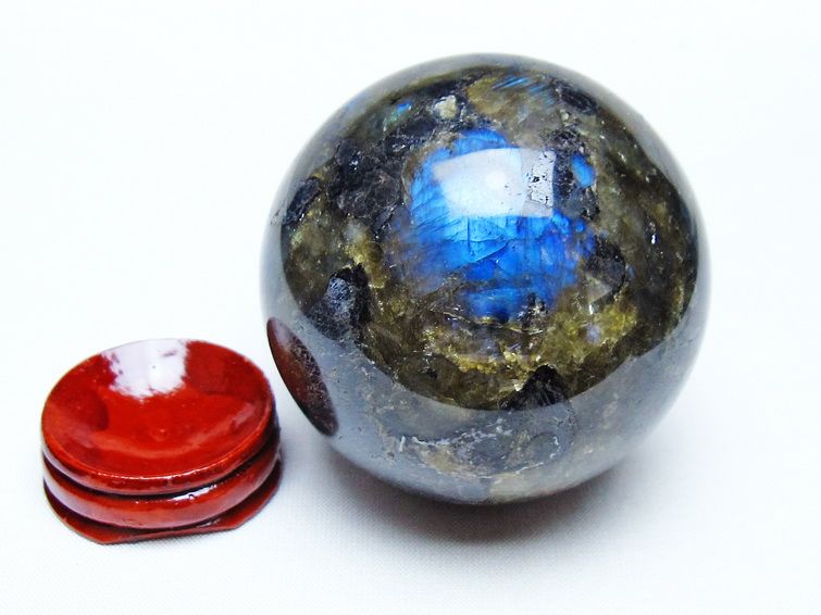 ラブラドライト 丸玉 62mm スフィア 置物 一点物 151-9106 [sold out]