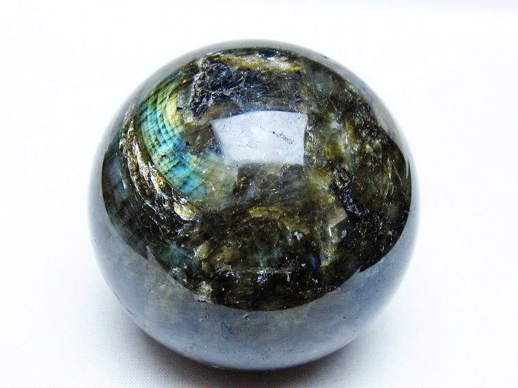 ラブラドライト 丸玉 68mm スフィア 置物 一点物 151-9109