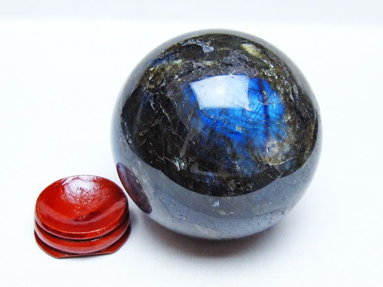 ラブラドライト 丸玉 73mm スフィア 置物 一点物 151-9121 【sold out】