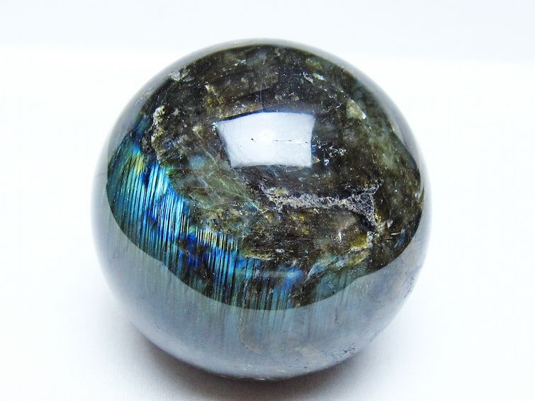 ラブラドライト 丸玉 76mm スフィア 置物 一点物 151-9133 【sold out】