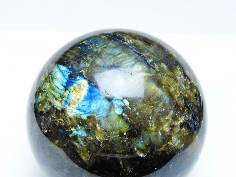 ラブラドライト 丸玉 78mm スフィア 置物 一点物 151-9139