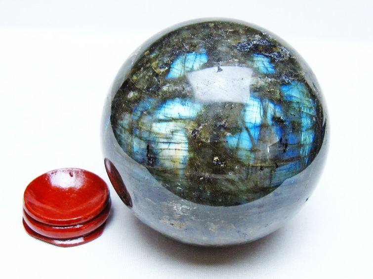 ラブラドライト 丸玉 83mm スフィア 置物 一点物 151-9147 【sold out】