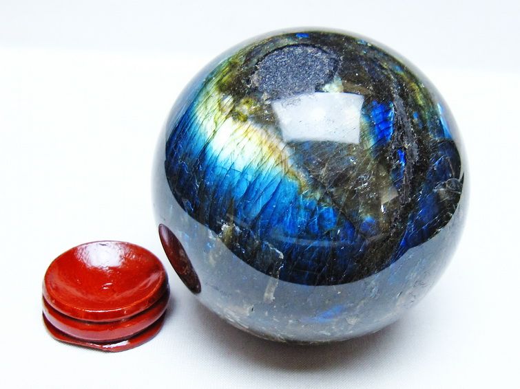 ラブラドライト 丸玉 82mm スフィア 置物 一点物 151-9151 【sold out】