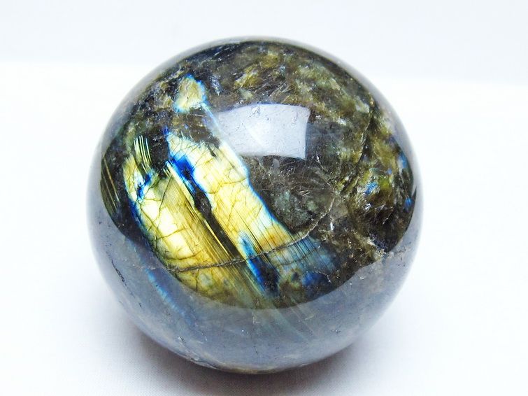 ラブラドライト 丸玉 80mm スフィア 置物 一点物 151-9153 【sold out】