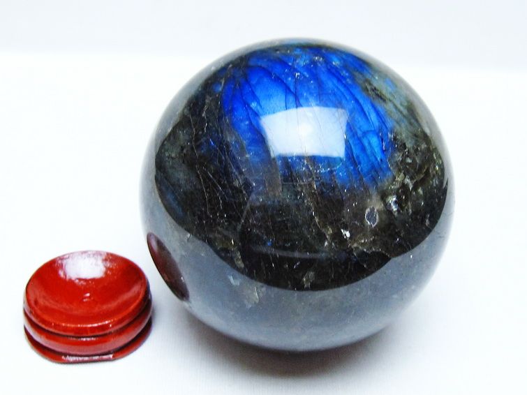 ラブラドライト 丸玉 81mm スフィア 置物 一点物 151-9156 【sold out】