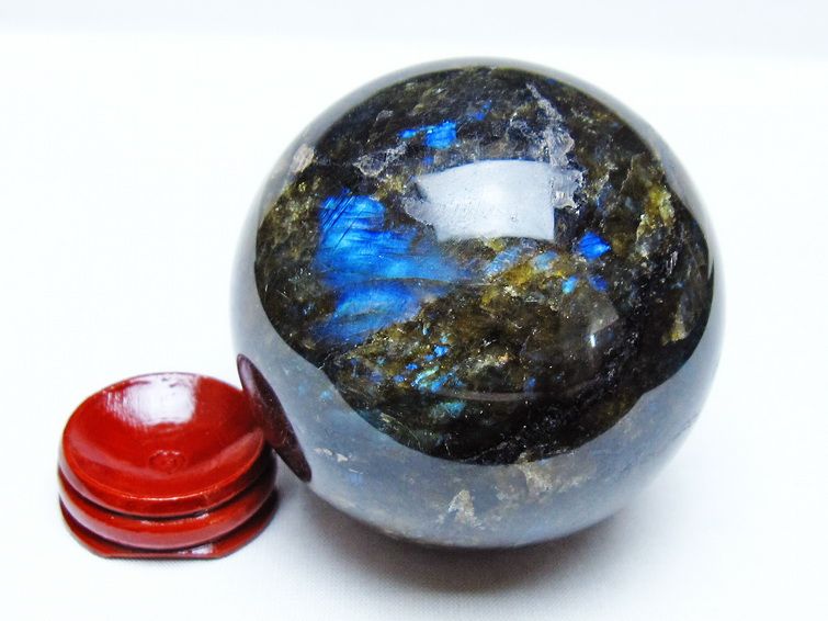 ラブラドライト 丸玉 73mm スフィア 一点物 151-9186