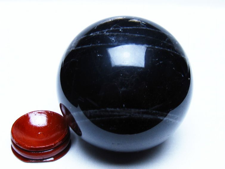 モリオン 黒水晶 丸玉 76mm スフィア 一点物 151-9244