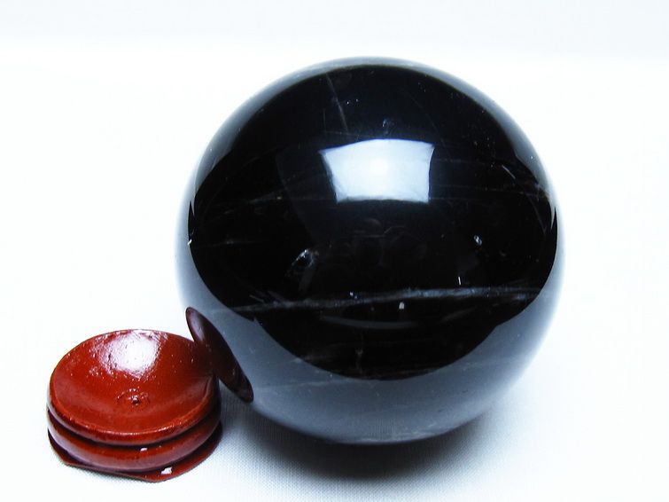 モリオン 黒水晶 丸玉 75mm スフィア 一点物 151-9265