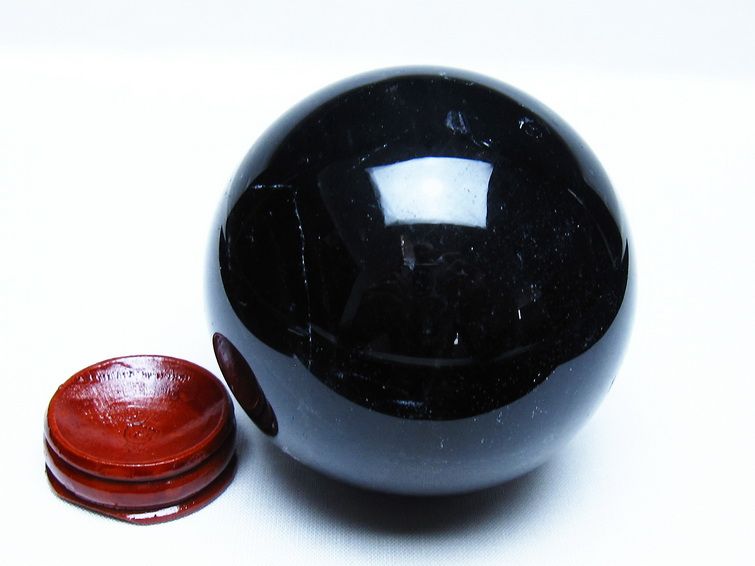 天然石パワーストーン 黒 水晶玉 モリオン 黒水晶 丸玉 スフィア 75mm