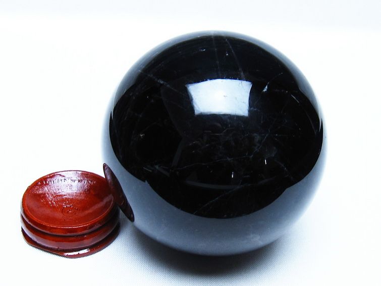 モリオン 黒水晶 丸玉 74mm スフィア 一点物 151-9272