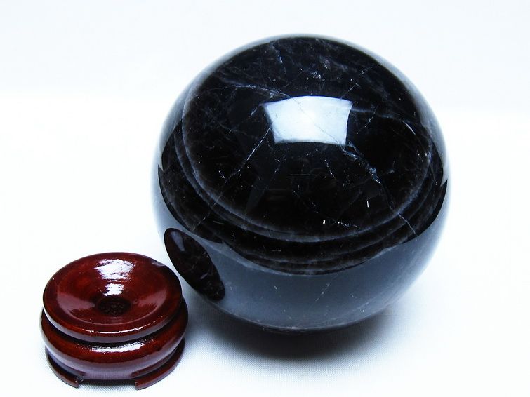 1.2Kg モリオン 黒水晶 丸玉 94mm スフィア 一点物 151-9296 【sold out】