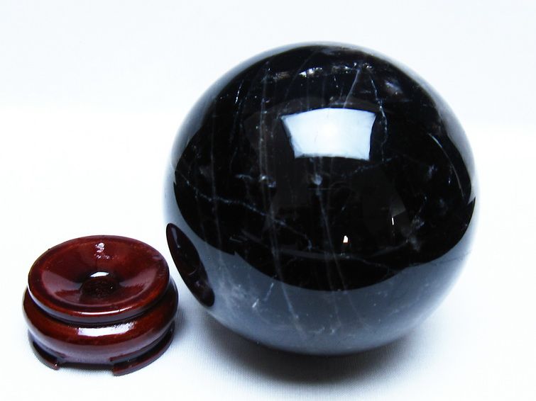 1.1Kg モリオン 黒水晶 丸玉 92mm スフィア 一点物 151-9308