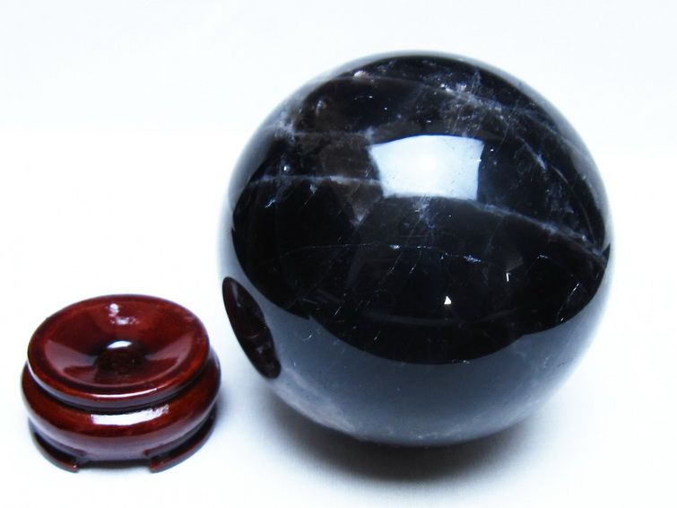 1.1Kg モリオン 黒水晶 丸玉 90mm スフィア 一点物 151-9309