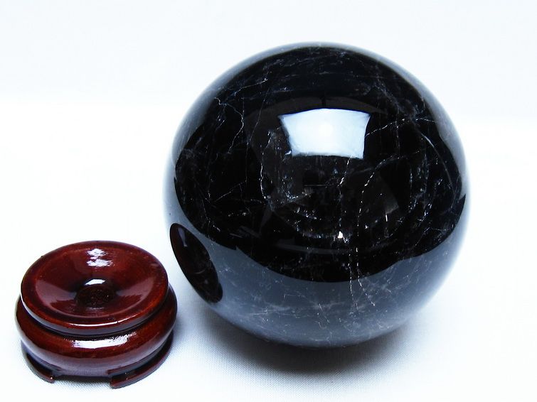 1Kg モリオン 黒水晶 丸玉 89mm スフィア 一点物 151-9310[sold out]