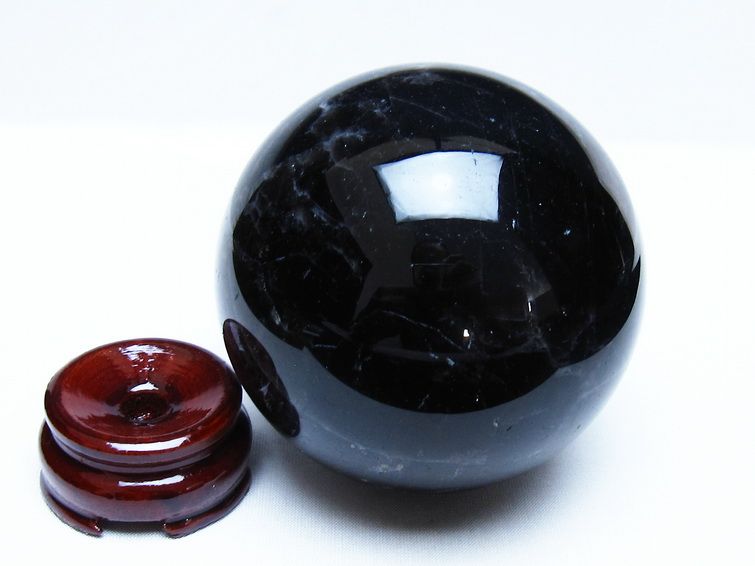 1.1Kg モリオン 黒水晶 丸玉 91mm スフィア 一点物 151-9336