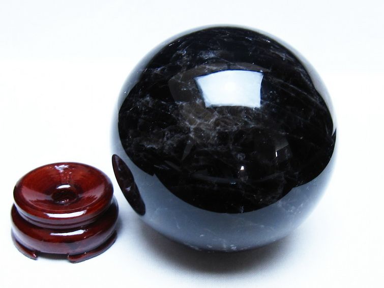 1.1Kg モリオン 黒水晶 丸玉 93mm スフィア 一点物 151-9338