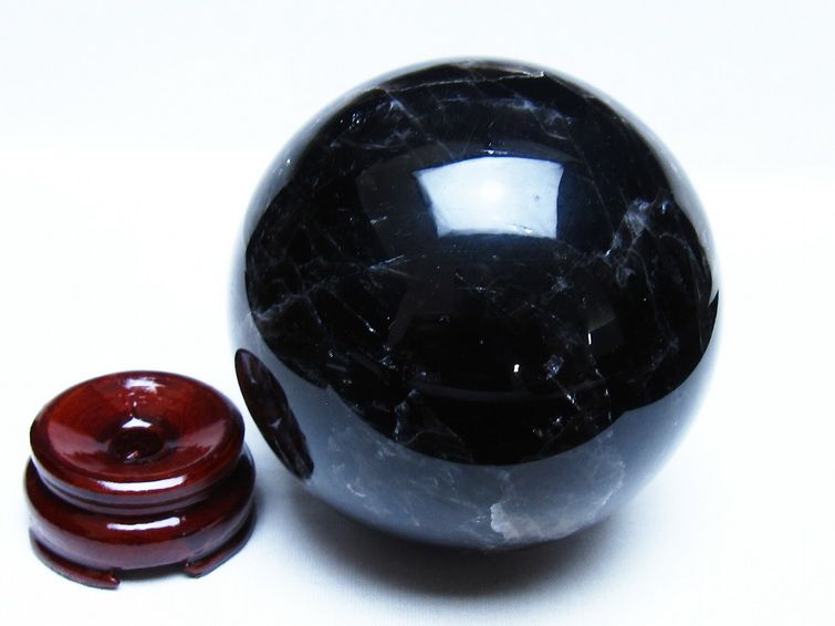 1.3Kg モリオン 黒水晶 丸玉 95mm スフィア 一点物 151-9342