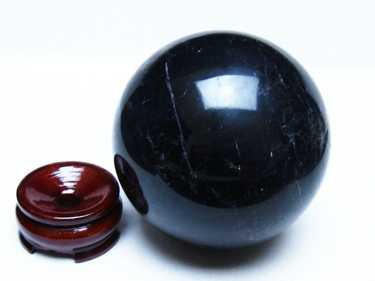 モリオン 黒水晶 丸玉 88mm スフィア 一点物 151-9356