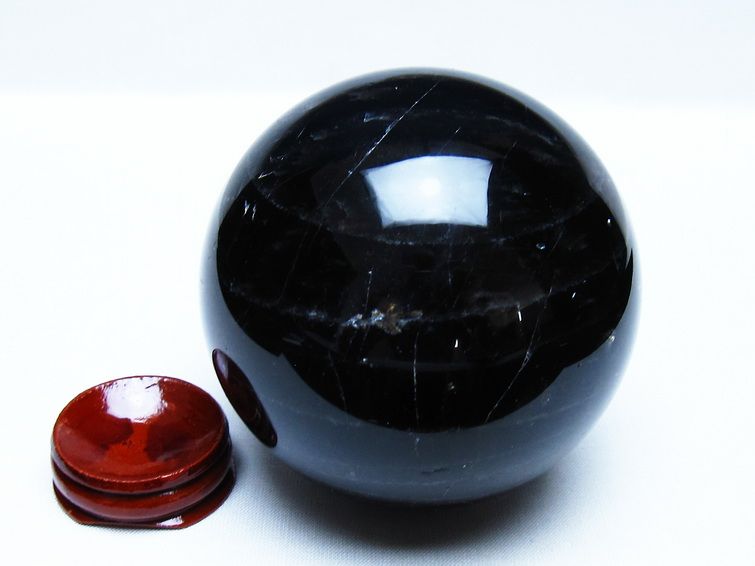 モリオン 黒水晶 丸玉 80mm スフィア 一点物 151-9363