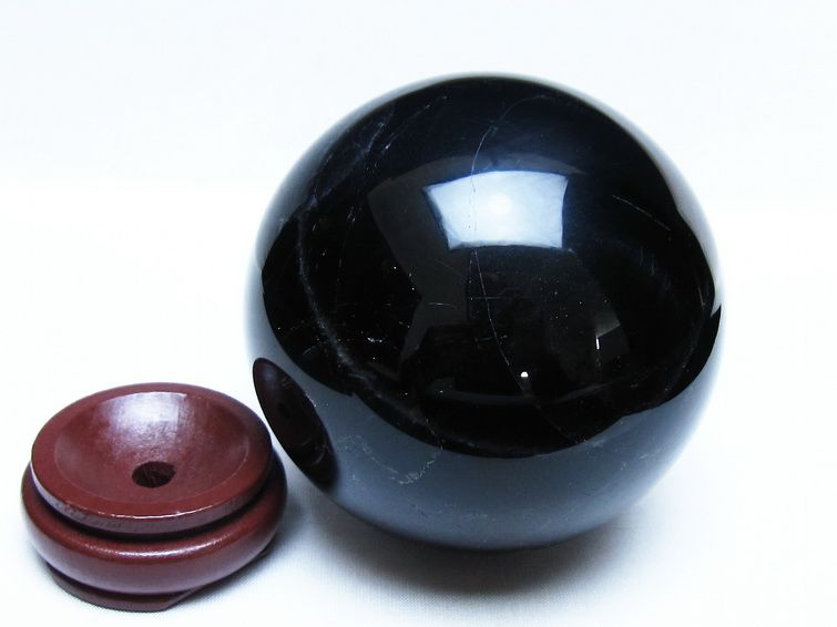 1.3Kg モリオン 黒水晶 丸玉 96mm スフィア 一点物 151-9372