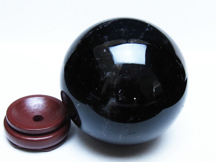 1.4Kg モリオン 黒水晶 丸玉 100mm スフィア 一点物 151-9373