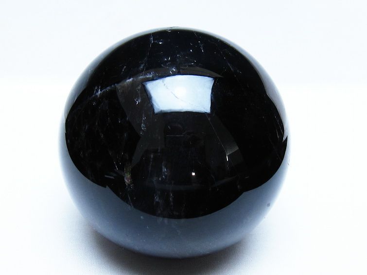 1.4Kg モリオン 黒水晶 丸玉 105mm スフィア 一点物 151-9374