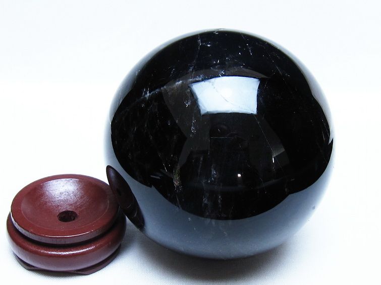 1.4Kg モリオン 黒水晶 丸玉 105mm スフィア 一点物 151-9374