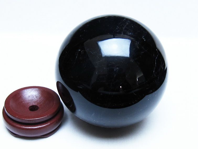 1.3Kg モリオン 黒水晶 丸玉 96mm スフィア 一点物 151-9380