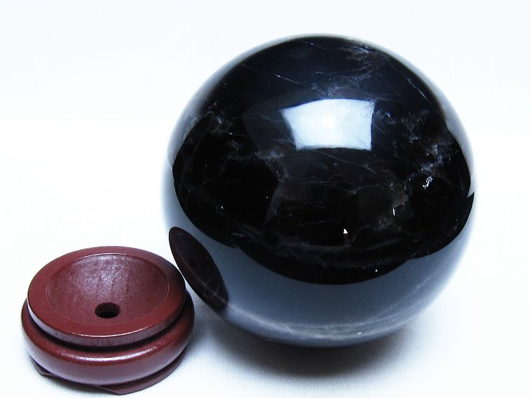 1.4Kg モリオン 黒水晶 丸玉 98mm スフィア 一点物 151-9382